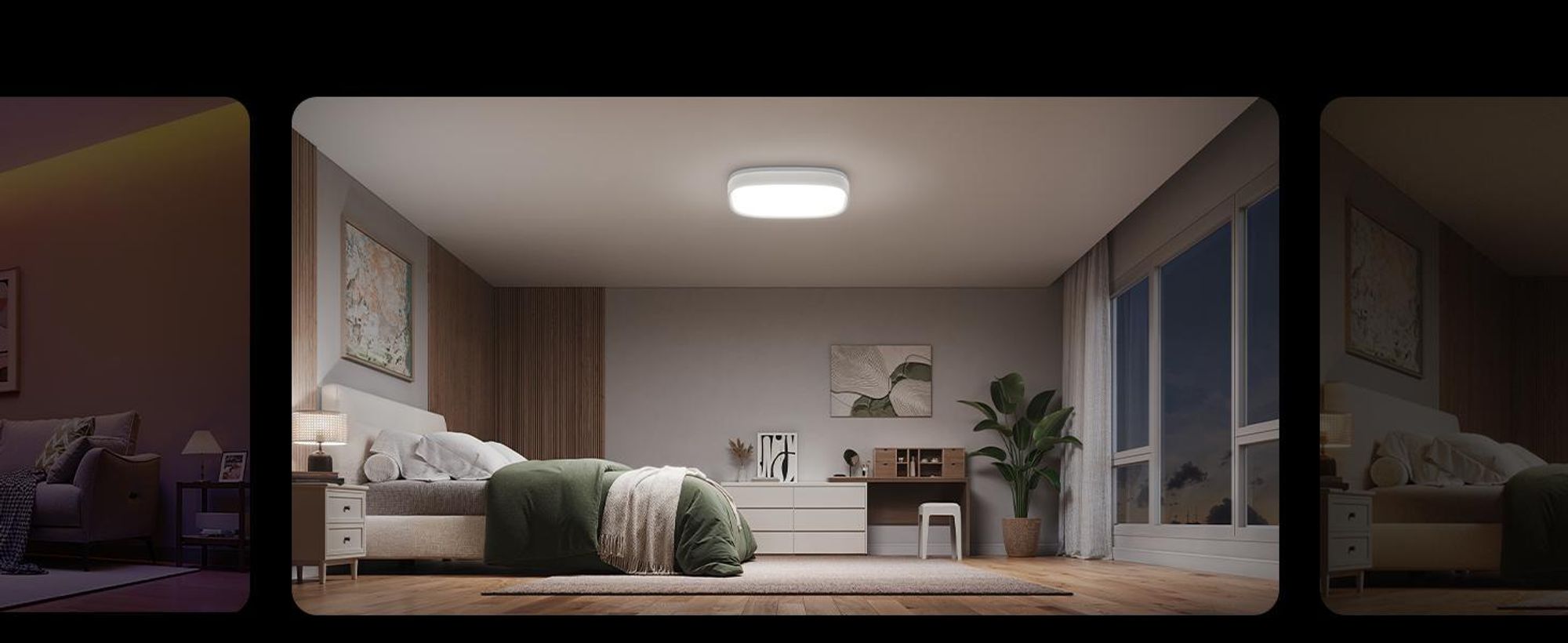 Govee Deckenlampe RGBIC Smart, 2400LM Deckenlampe Schlafzimmer mit 16 Millionen DIY Farben