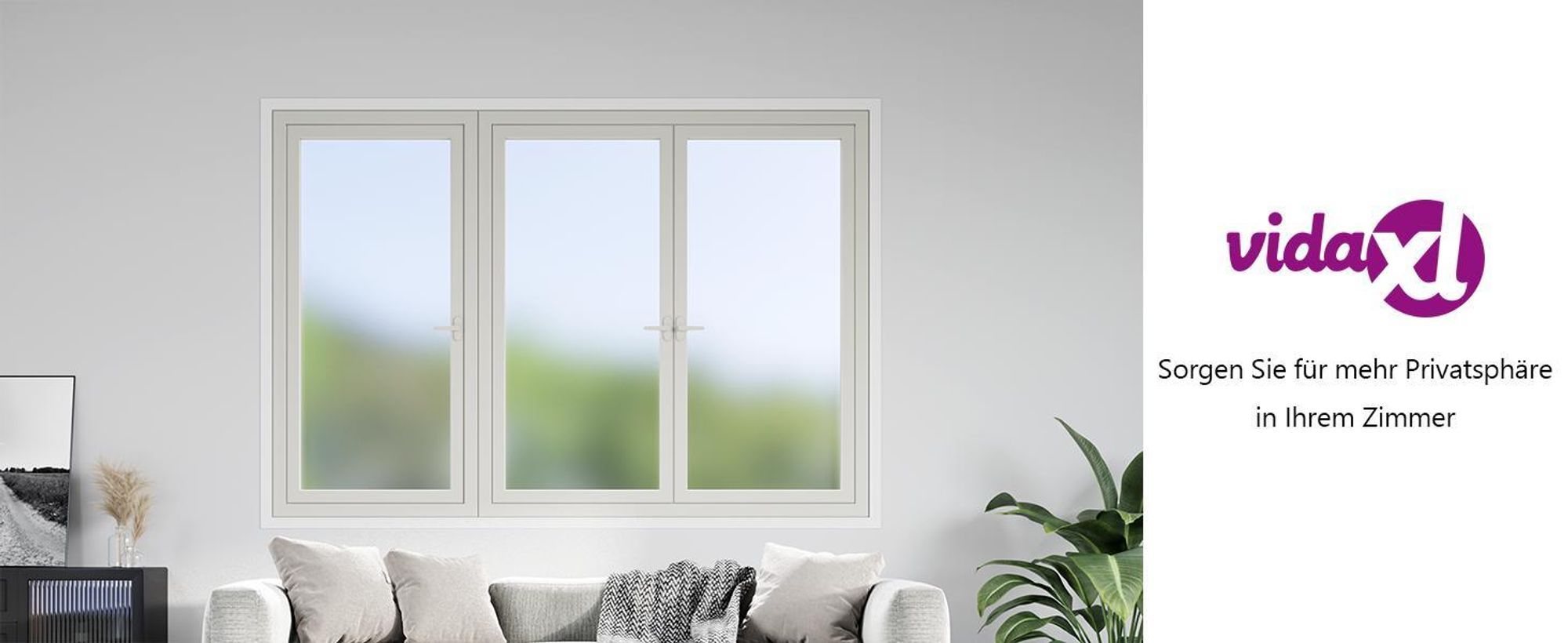 vidaXL Fensterfolie Matt Grau 0,9x10 m PVC