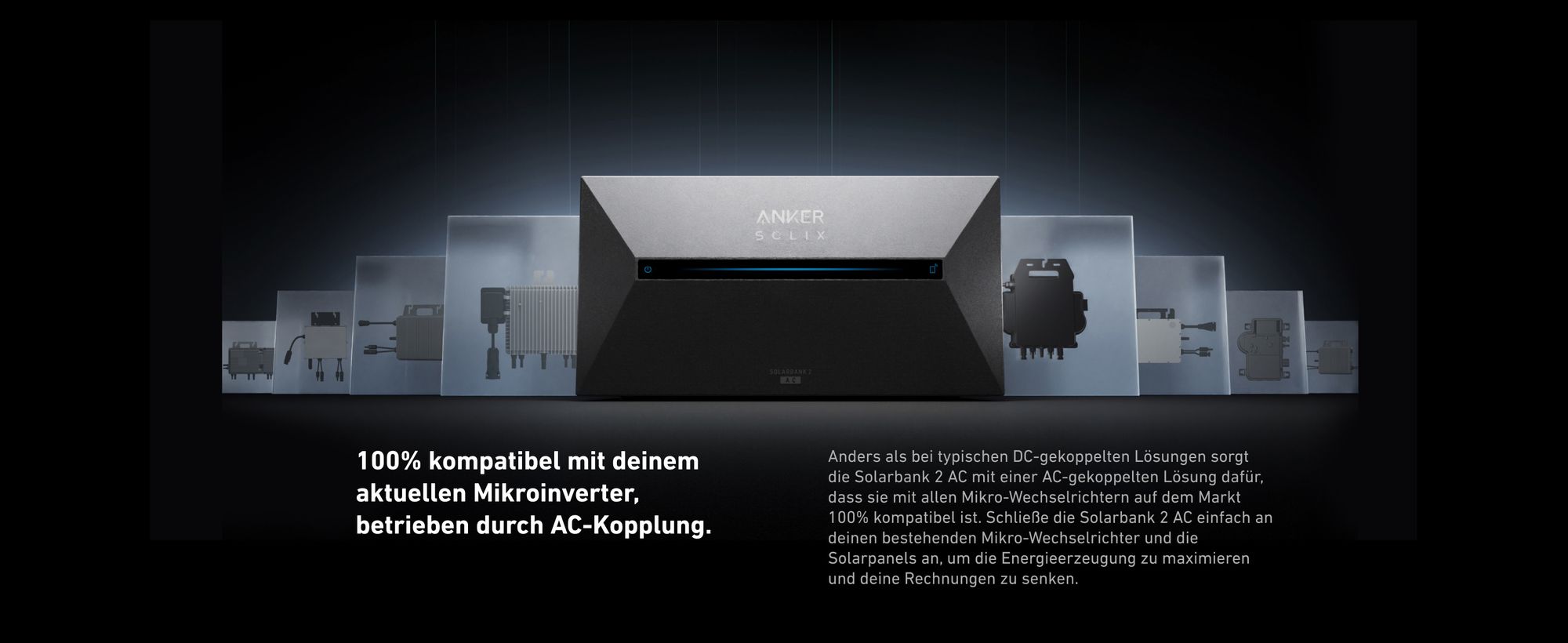 Anker SOLIX Solarbank 2 E1600 AC Speicher für Balkonkraftwerk 1600Wh Solarstromspeicher