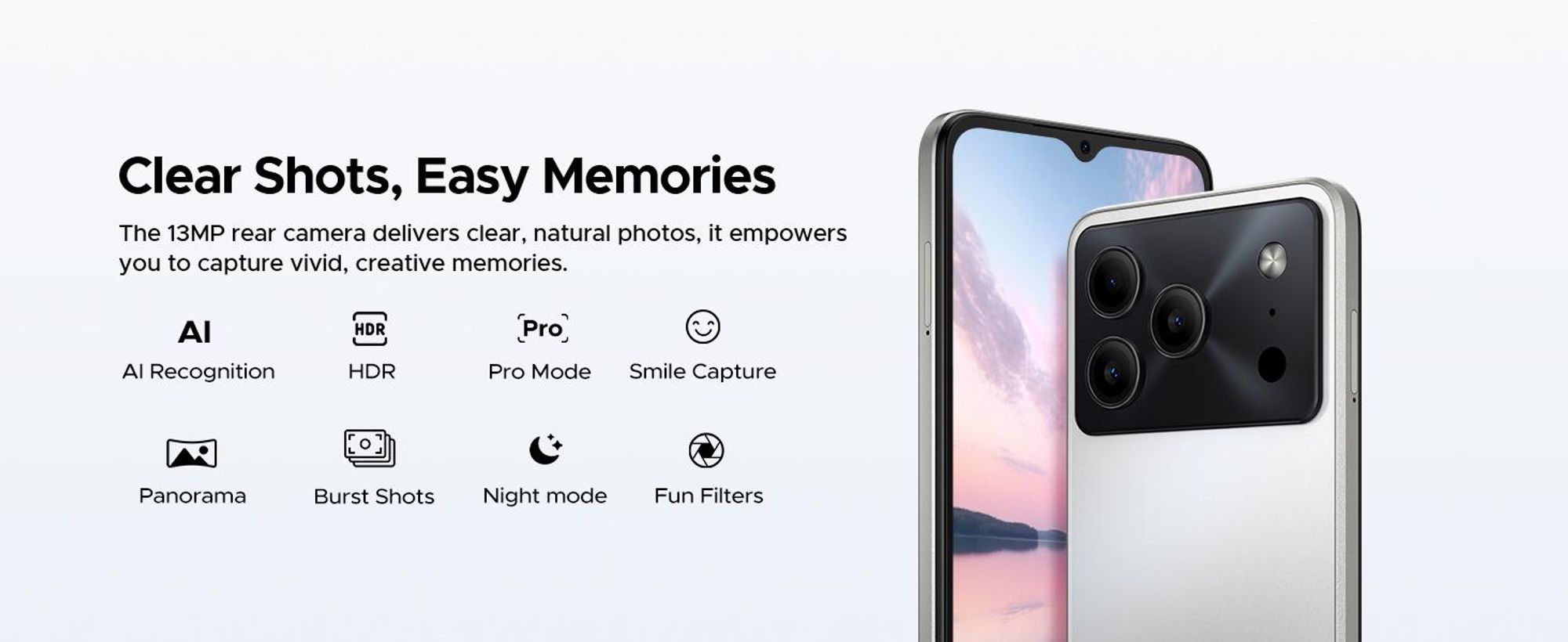 DOOGEE Note56 Pro – chytrý telefon, Android 16, 6,56" displej s obnovovací frekvencí 90 Hz, baterie 6150 mAh, 32 GB RAM + 128 GB interní paměti, 4G, podpora dvou SIM karet, 13MP fotoaparát, NFC, čtečka otisků prstů, rozpoznávání obličeje