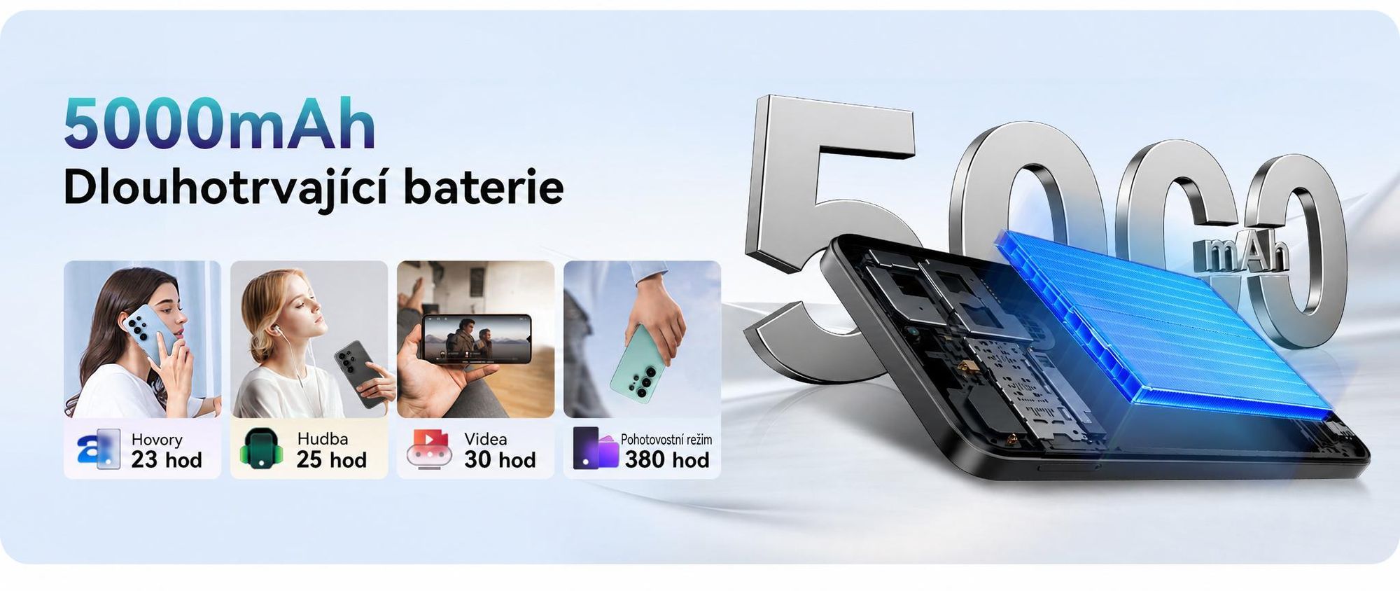 Smartphone Blackview WAVE 10 bez smlouvy, Android 16, 32+128 GB, Dual SIM, 120 Hz, 6,88", 32 MP, živé fotografie, 5000 mAh, Face ID, Wi-Fi 5G, Doke OS 5.0