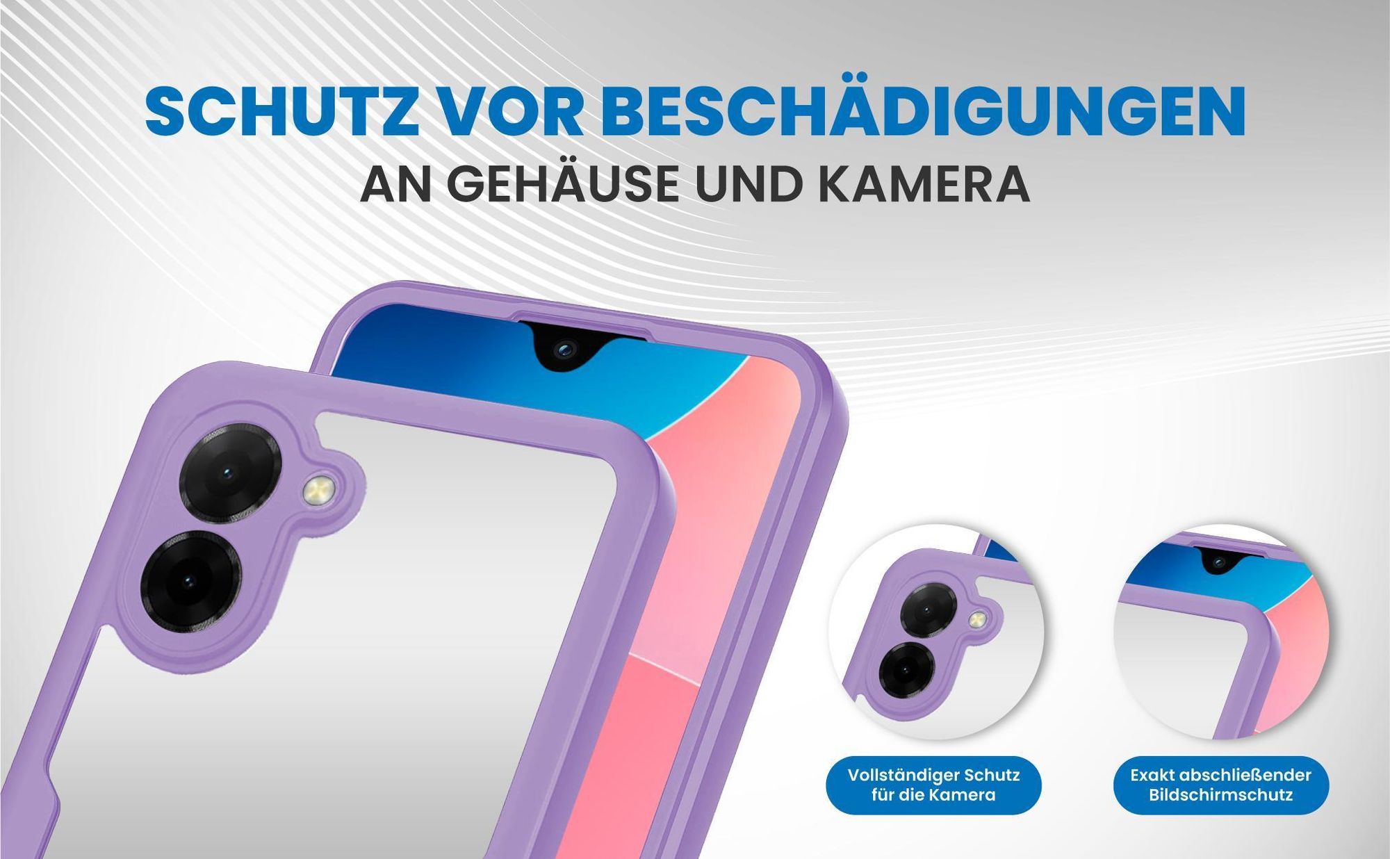 Violette 360 Grad Handyhülle für Xiaomi Redmi A5 Front und Backcover