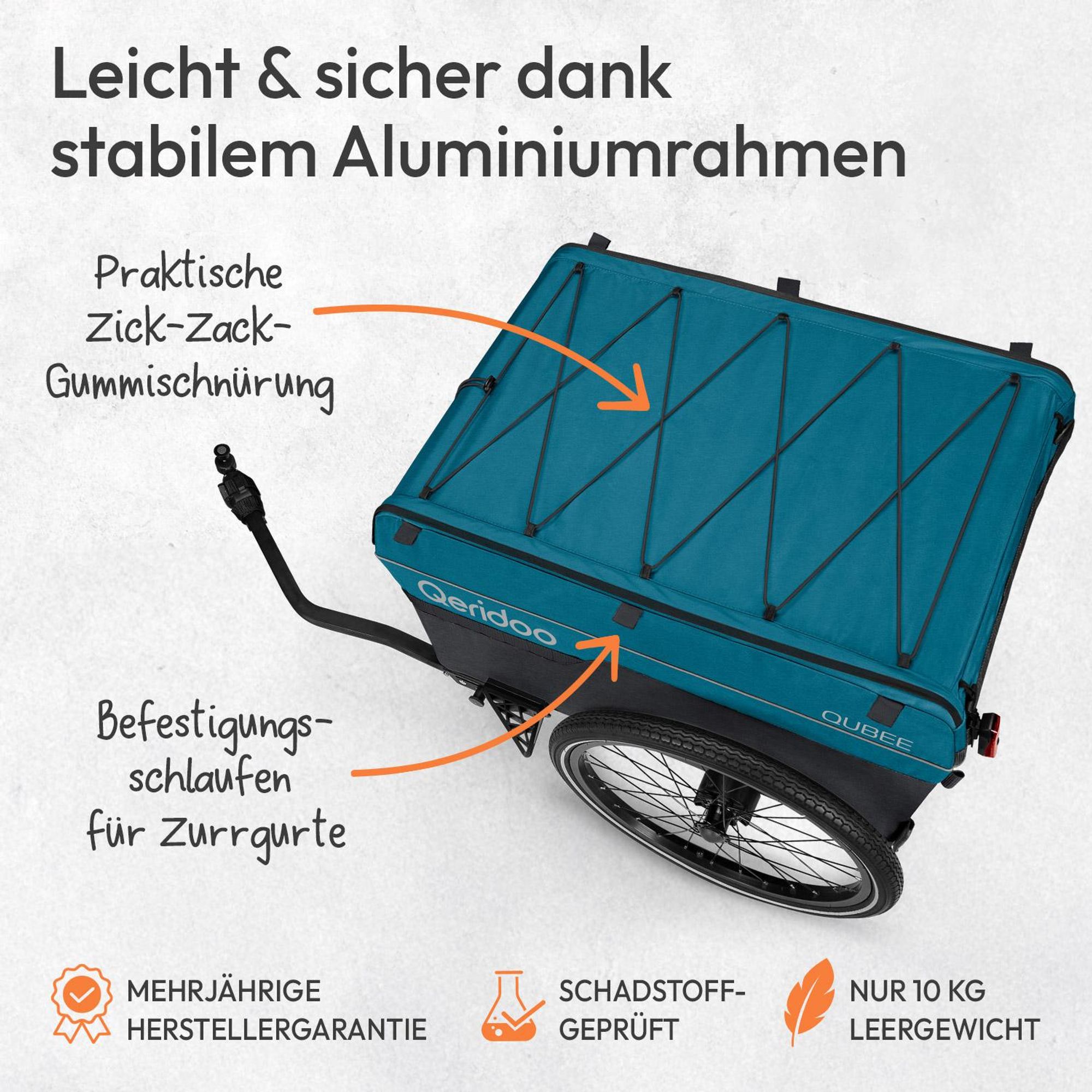 Qeridoo Qubee Cargo / Lastenanhänger, Farbe: Petrol