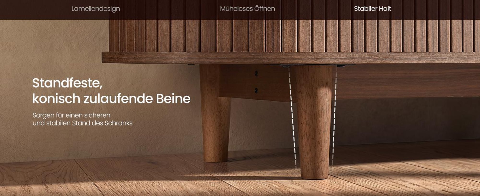 VASAGLE Sideboard mit Schiebetüren und Abgerundeten Ecken, Verstellbare Einlegeböden, 100 x 40 x 75 cm, Braun