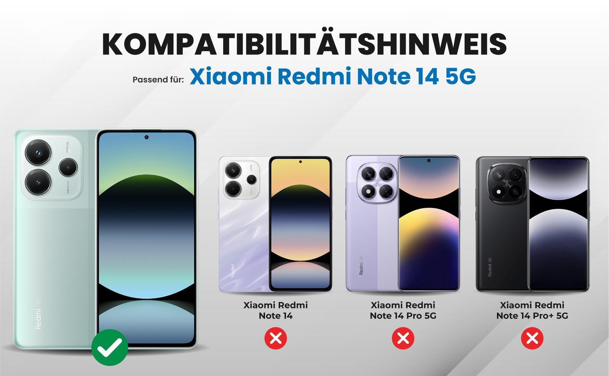 Kompatibilitätshinweise Hülle für Xiaomi Redmi Note 14 5G