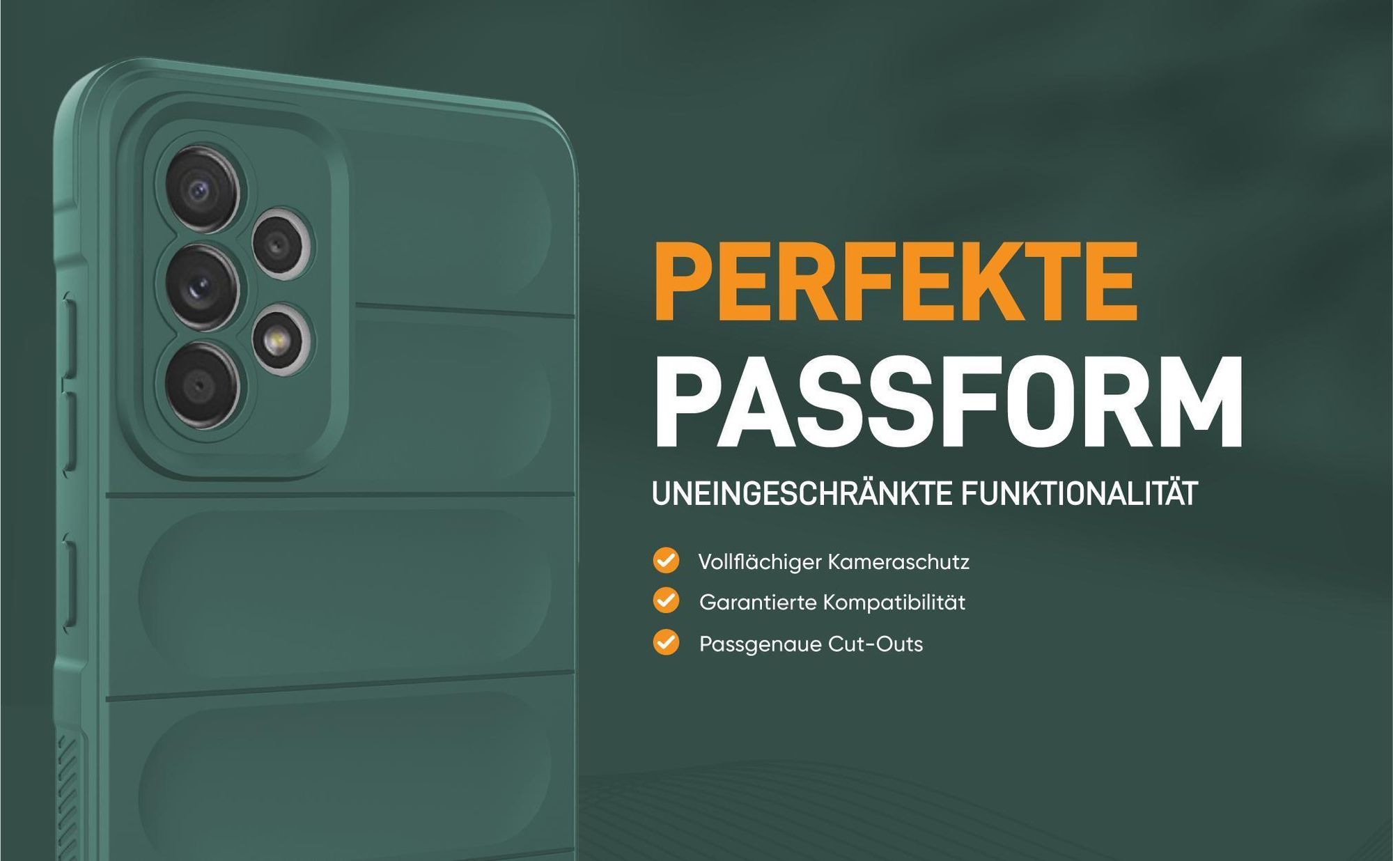 Grünes robustes Smartphone Cover für Samsung Galaxy A52 / A52 5G / A52s 5G mit perfekter Passform