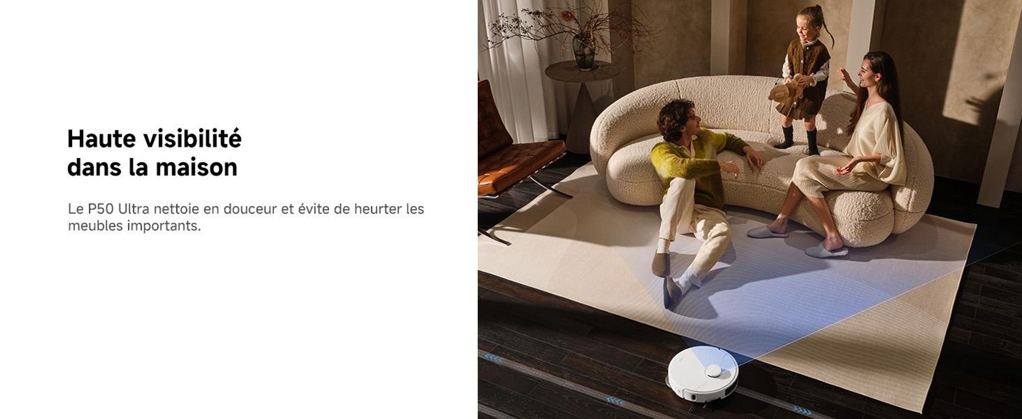 MOVA P50 Ultra Robot Aspirateur Laveur, Serpillière Flexible, 19 000 Pa, Nettoyage Coins et Bords, Auto-Nettoyage 75 °C, Vidage et Recharge Automatiqu