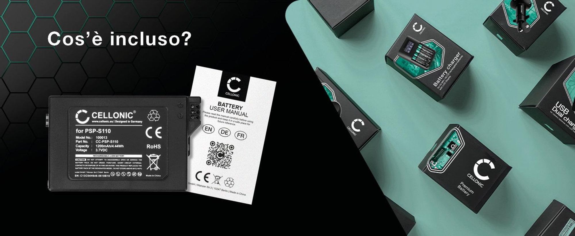 CELLONIC 1x Batteria per Consolle giochi Compatibile con Sony PSP Slim & Lite 2, PSP Slim & Lite 3, PSP-S110 – (1200mAh, 3.7V)