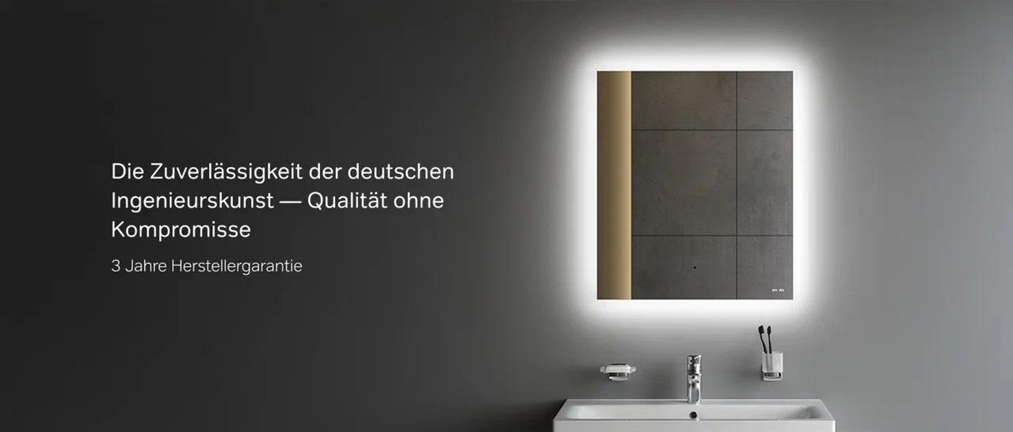 AM.PM Hit LED Spiegel 60 x 70 cm mit Beleuchtung Badezimmerspiegel Spiegel mit Licht dimmbar 3 Farbtemperaturen Touchless Sensor & Anti Beschlag
