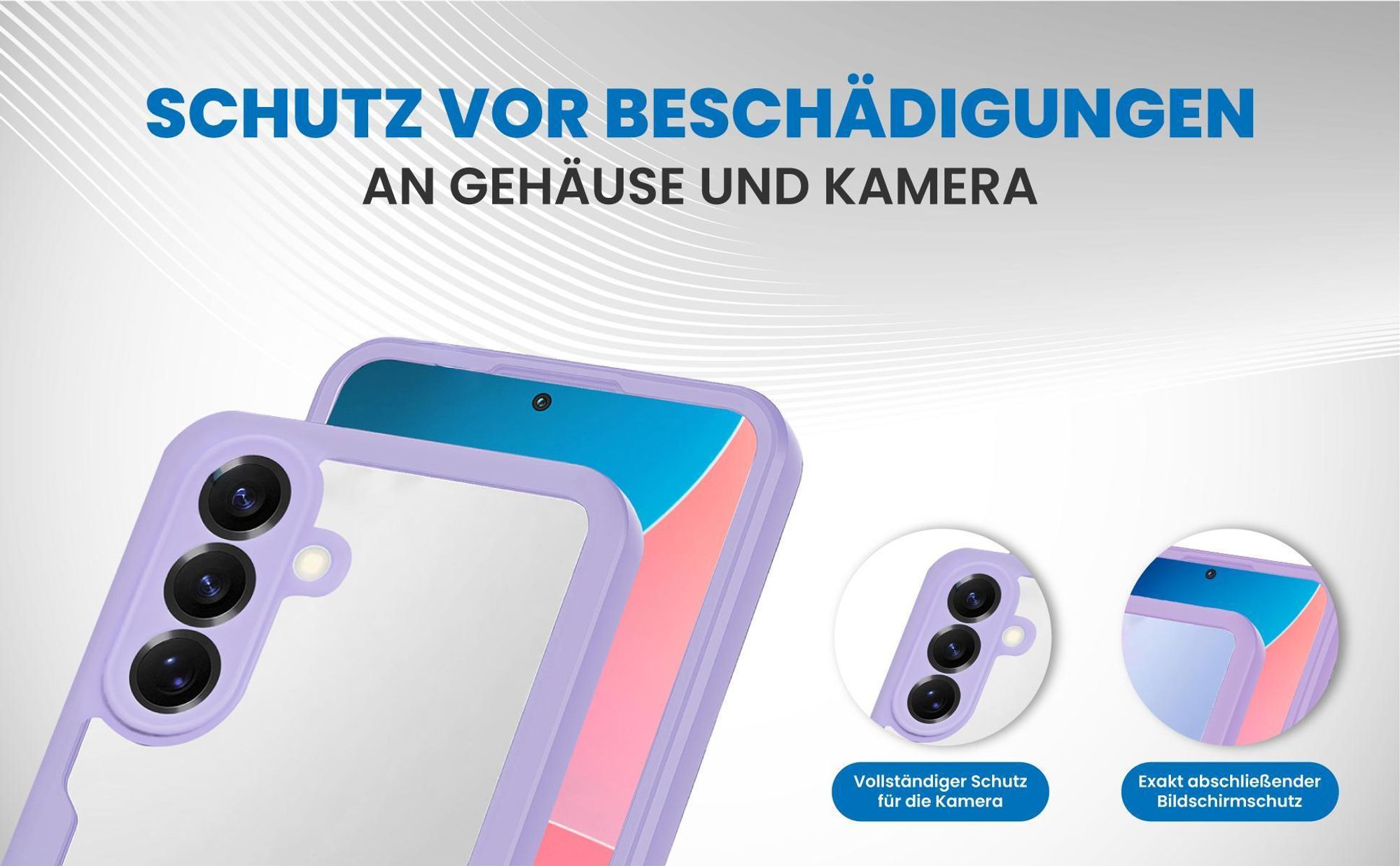 Violette 360 Grad Handyhülle für Samsung Galaxy A57 5G Front und Backcover