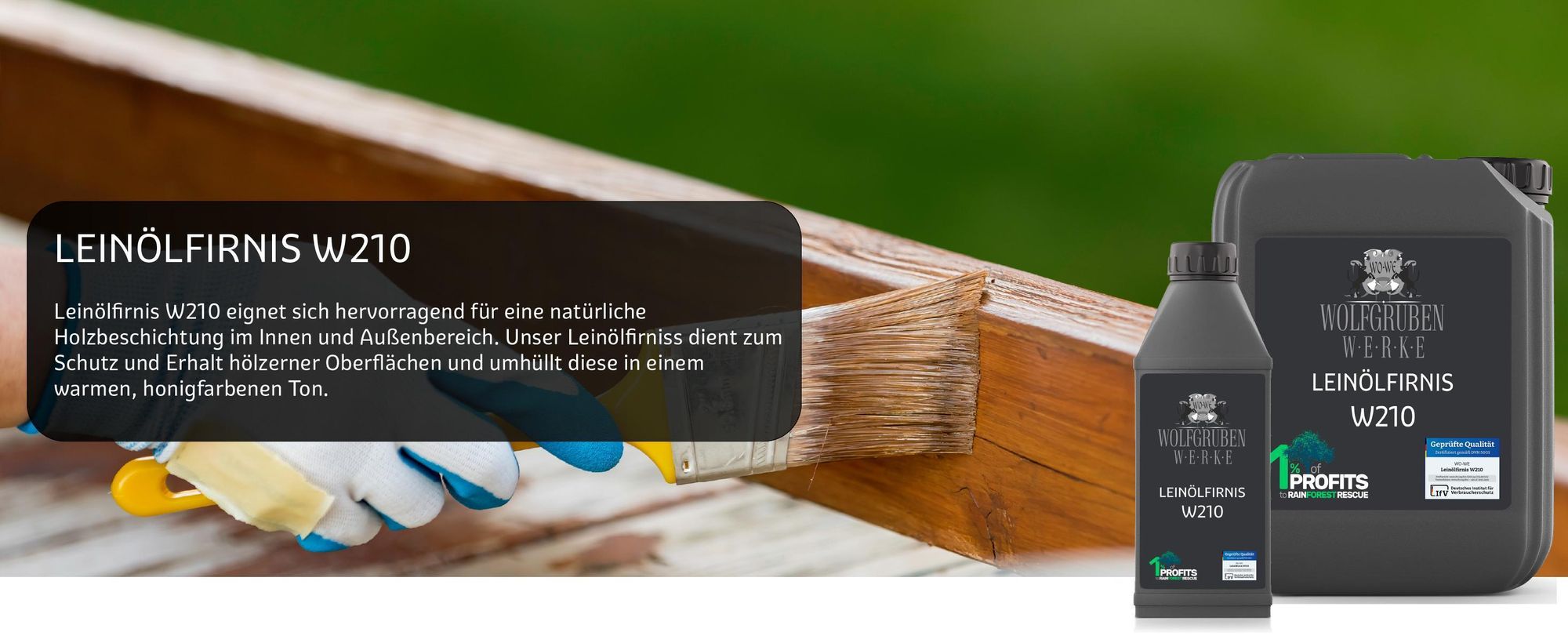 Leinölfirnis Holzöl farblos Leinöl natürlicher Holzschutz Holzpflegeöl W210