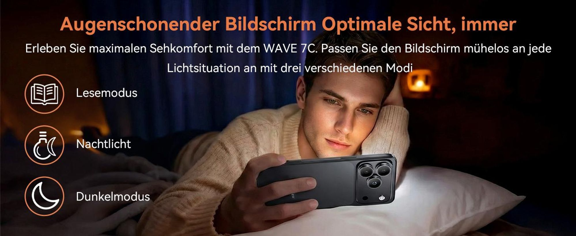 2026 Blackview WAVE 7C Handy Ohne Vertrag, 6.56", Android16, 16GB+128GB/2TB TF, Face ID, 5000mAh, 32MP, Dual-SIM, WiFi 5, IP54