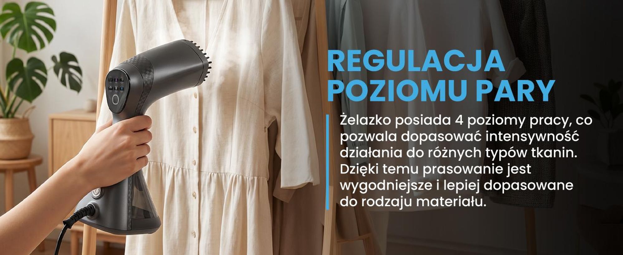 żelazko parowe z regulowaną dyszą o mocy 2000W w kolorze czarnym