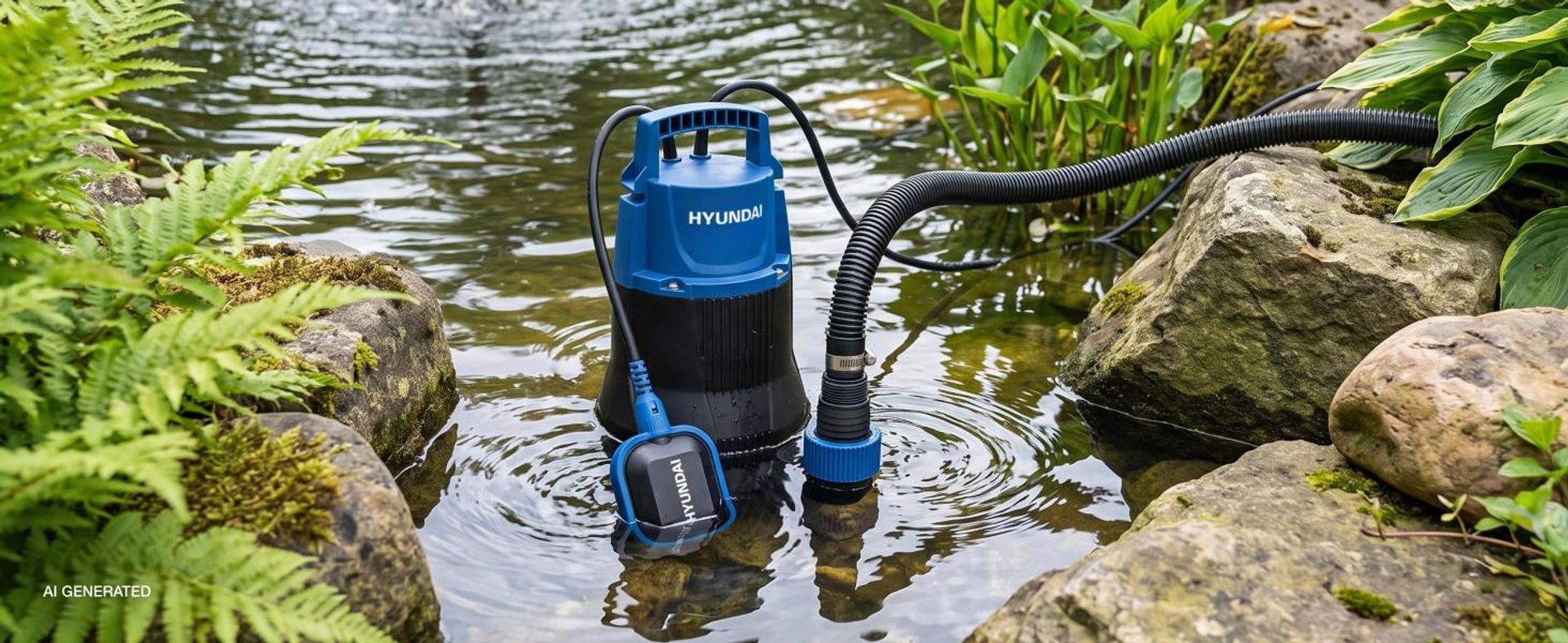 HYUNDAI Schmutzwasser-Tauchpumpe TP75014D (750W, 14.000 l/h, Förderhöhe max. 8m, Eintauchtiefe max. 7m)