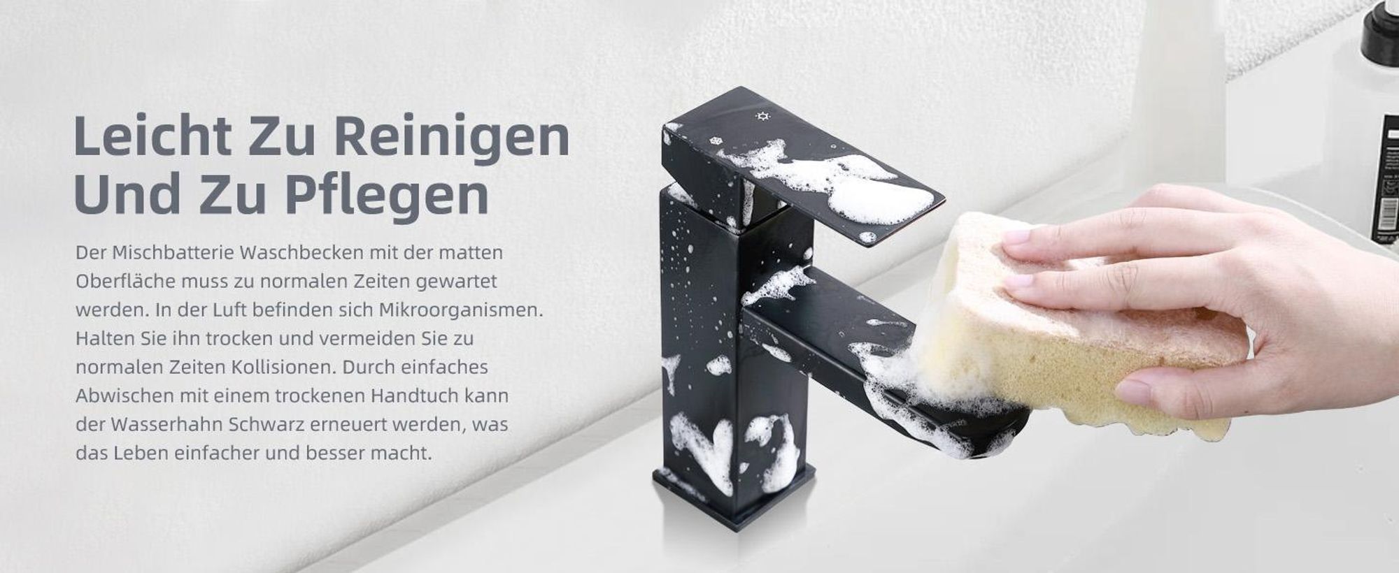 Homelody Badarmatur mit Pop-Up Ablaufventil, Wasserhahn Bad Schwarz Edelstahl,Waschtischarmatur mit Ablaufgarnitur 1 1/4 Zoll Messing Ventil Ablauf