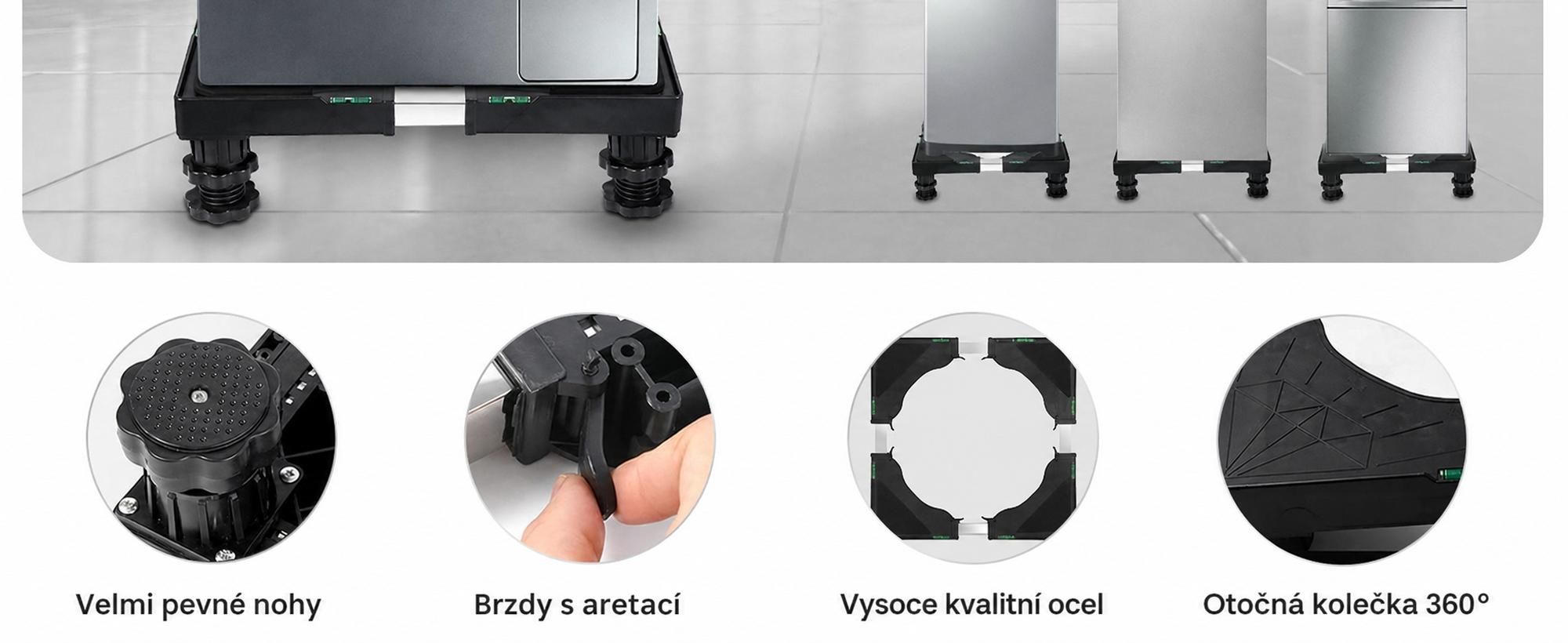 Podstavec pod pračku Olvy, nosnost 200 KG, podstavec pod pračku, podstavec pod pračku i pro sušičku, chladnička