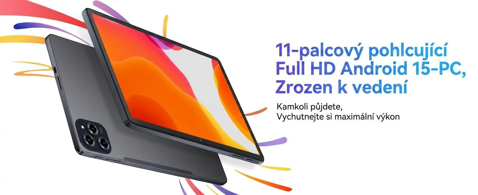TABWEE 2026 W90 11" Tablet s Androidem 16, duální 4G SIM, 5G WiFi, 8000 mAh, 24 GB + 256 GB (2 TB TF), Widevide L1, osmijádrový procesor T615, 18 W, FHD displej