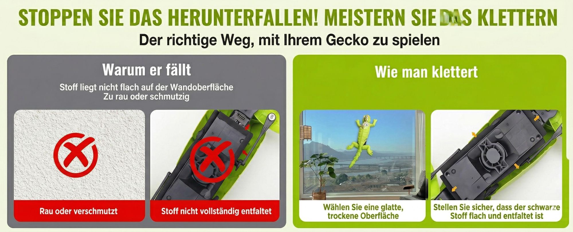 Ferngesteuertes Kletter-Eidechse Spielzeug, Wandkletternde ferngesteuerte Eidechse, RC Wandflitzer Gecko - CLIMBKO