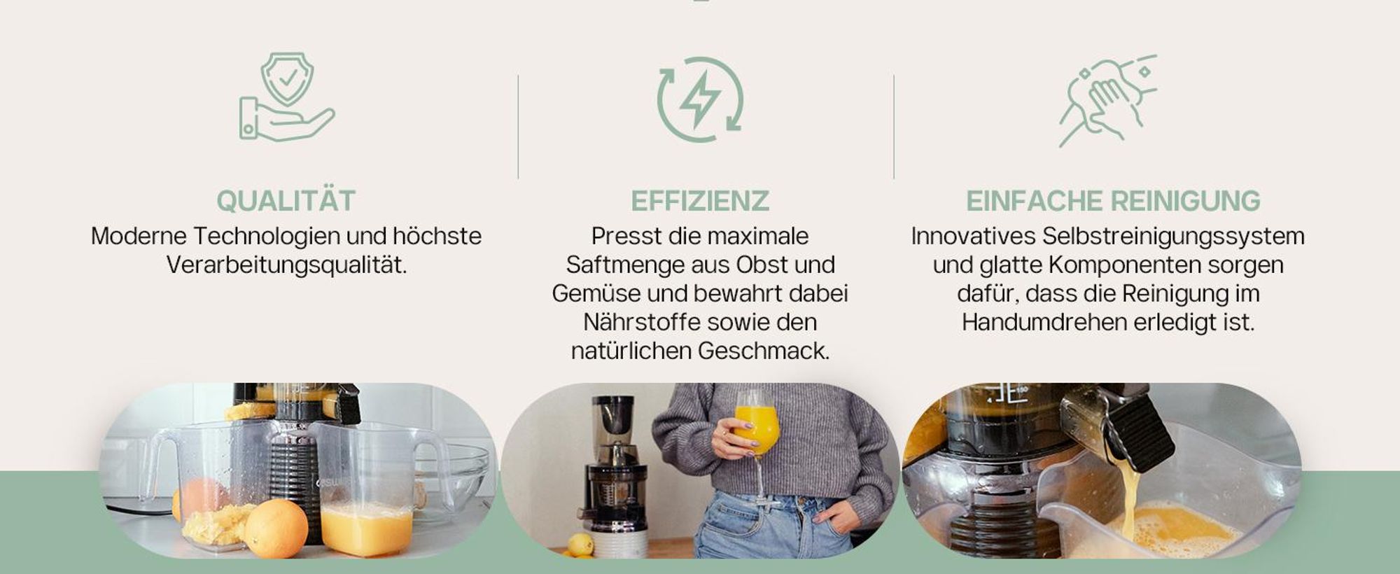 4Swiss Entsafter | Slow Juicer BM202 | Entsafter, Saftpresse, Kaltpressung | 40 U/Min, Ultem-Schnecke, XXL-Einfüllschacht, Leise, BPA-frei