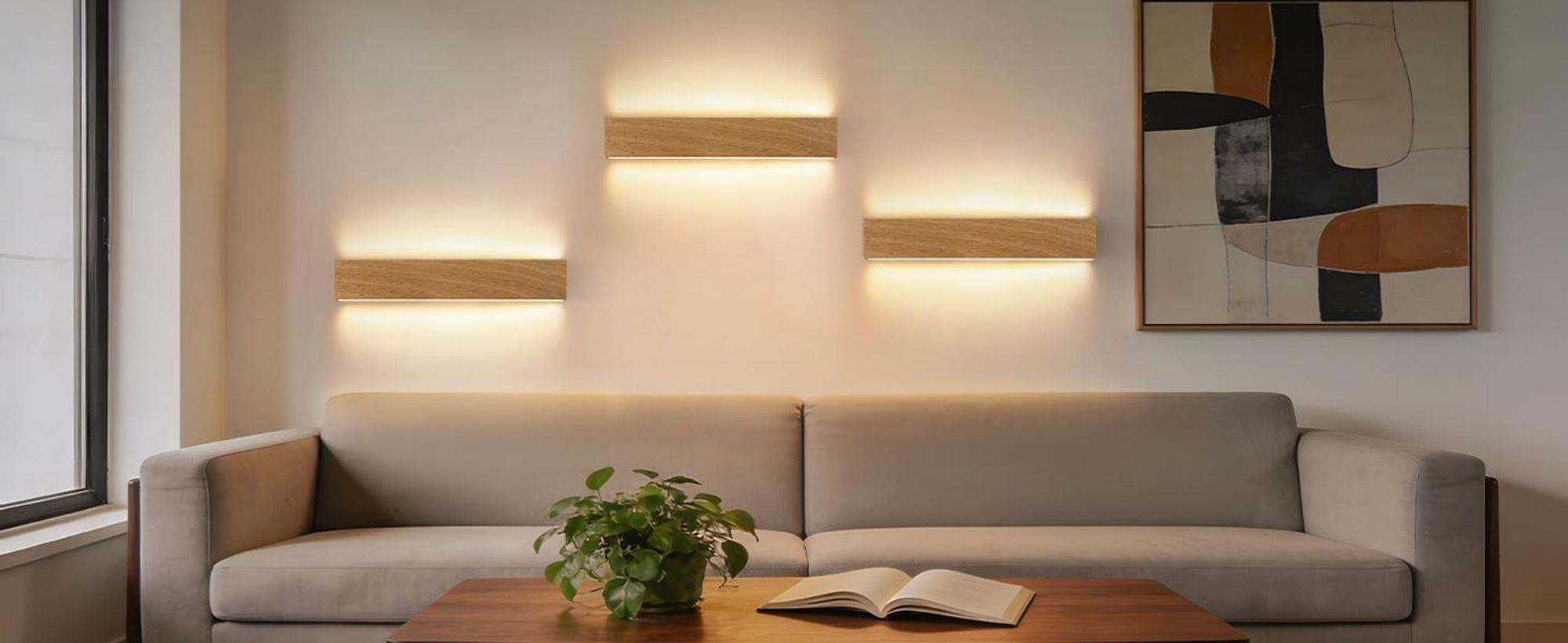 ZMH LED Wandleuchte innen 10W Wandlampe 32CM Holz Flurlampe Up Down Treppenhauslampe Indirekt 3000K Warmweiß drehbar Wandbeleuchtung für Wohnzimmer