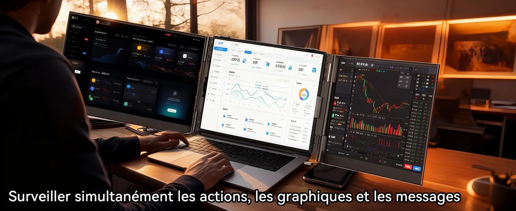 Écran portable Blackview DCM6 14 pouces, moniteur double écran pour ordinateur portable, ultrafin, FHD, compatible avec les ordinateurs portables de 13,3 à 17,3 pou pivotant à 180°, compatible Windows/Mac/Android
