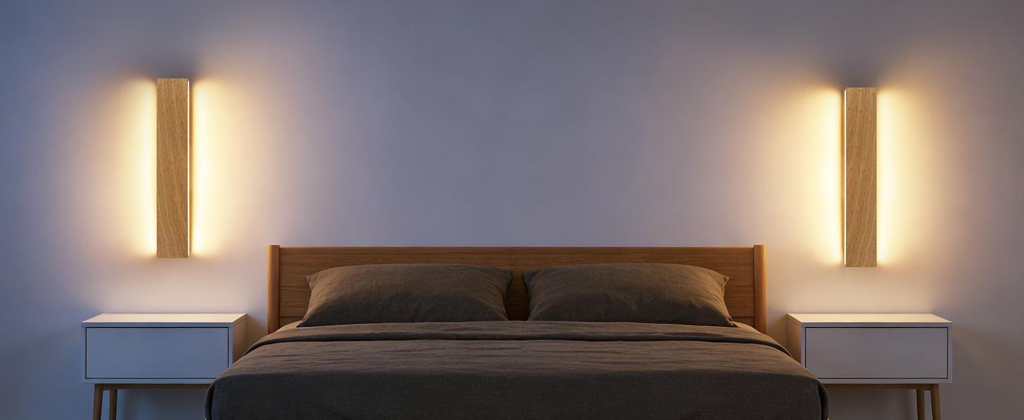 ZMH LED Wandleuchte innen 10W Wandlampe 32CM Holz Flurlampe Up Down Treppenhauslampe Indirekt 3000K Warmweiß drehbar Wandbeleuchtung für Wohnzimmer