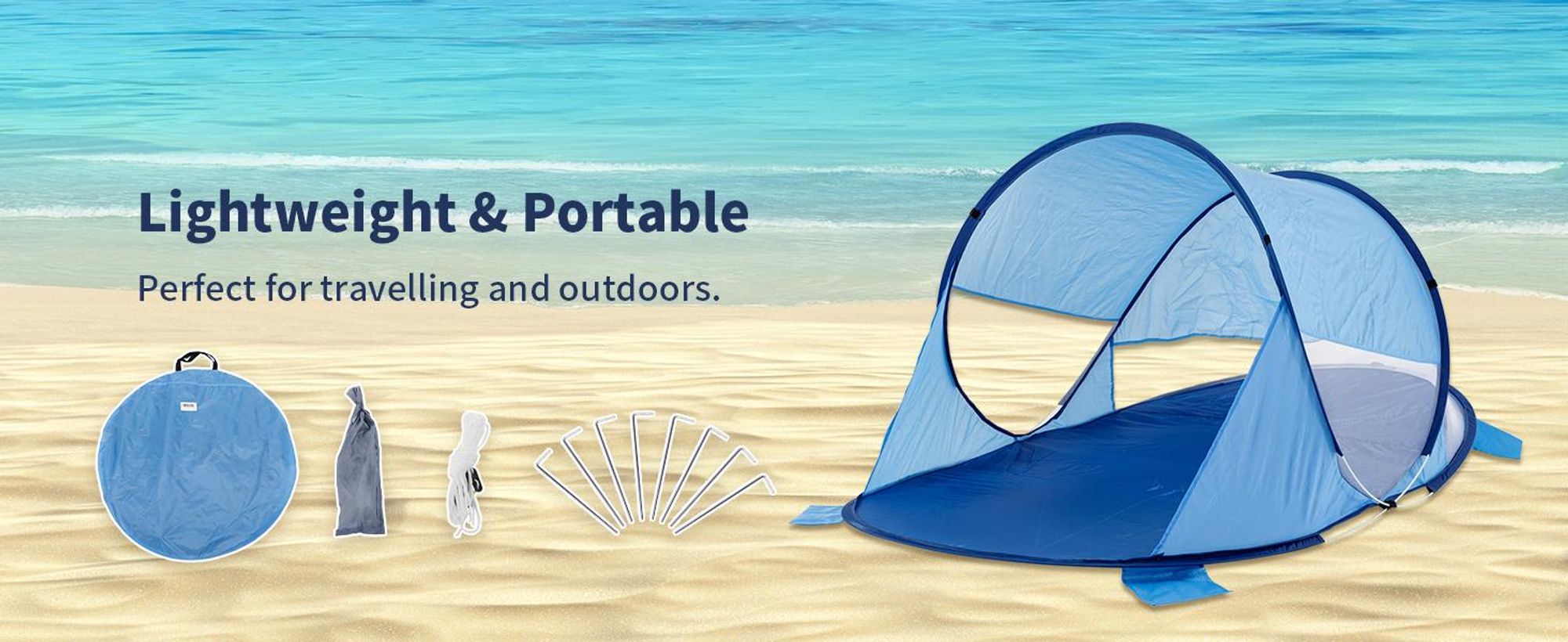 Duhome beach shell pop up beach tent počasí a ochrana soukromí hod stan přenosný UV40+ pavilon 3 osoby pro kempování piknik, tmavě modrý