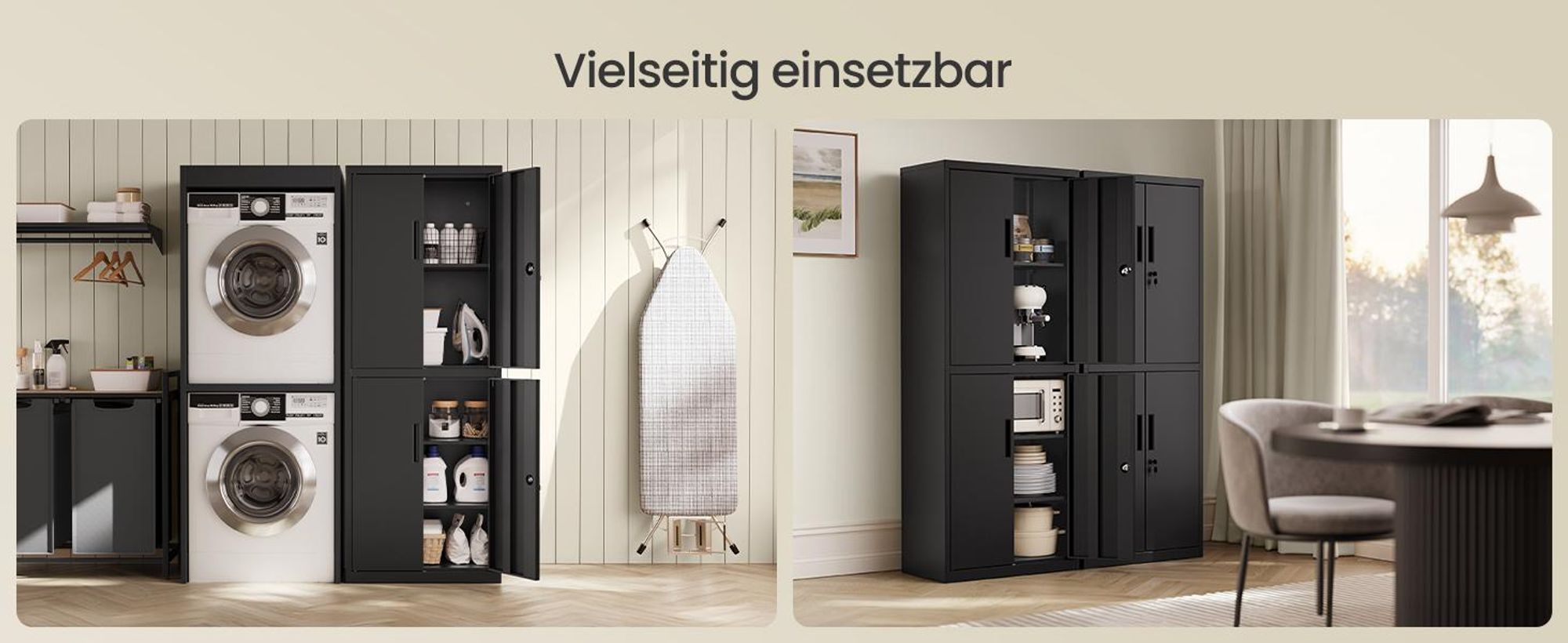 SONGMICS Aktenschrank, Mehrzweckschrank, Büroschrank, 180 cm, 2 Schlösser, verstellbare Ablagen, Aufbewahrungsschrank aus Stahl