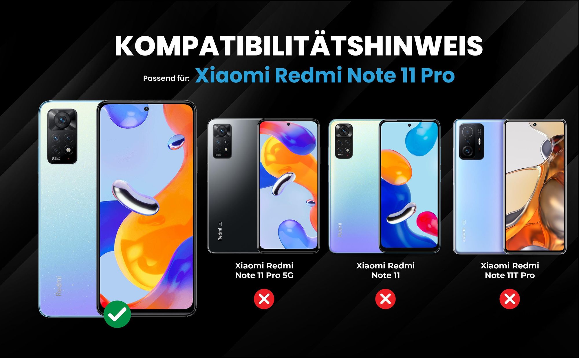 Kompatibilitätshinweise Hülle für Xiaomi Redmi Note 11 Pro