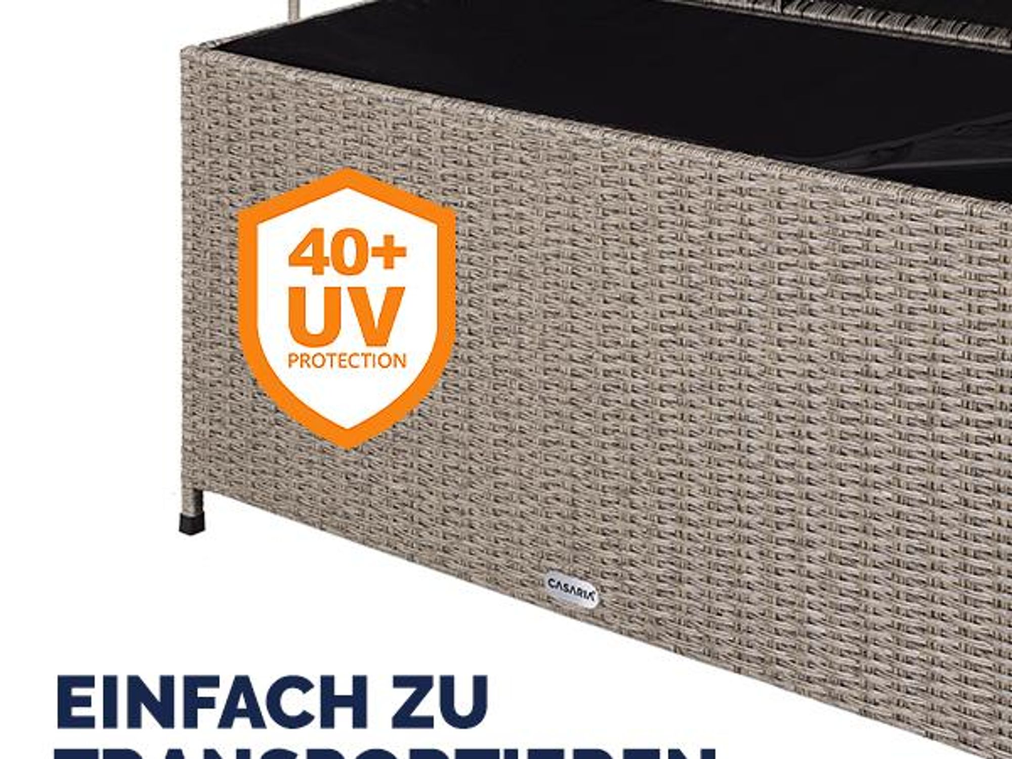 CASARIA® Gartenbox Auflagenbox mit Rollen 270L Stauraum UV-beständig Handgriffe Gasdruckfeder Wetterfest 117x53cm Garten Balkon Aufbewahrungsbox Braun