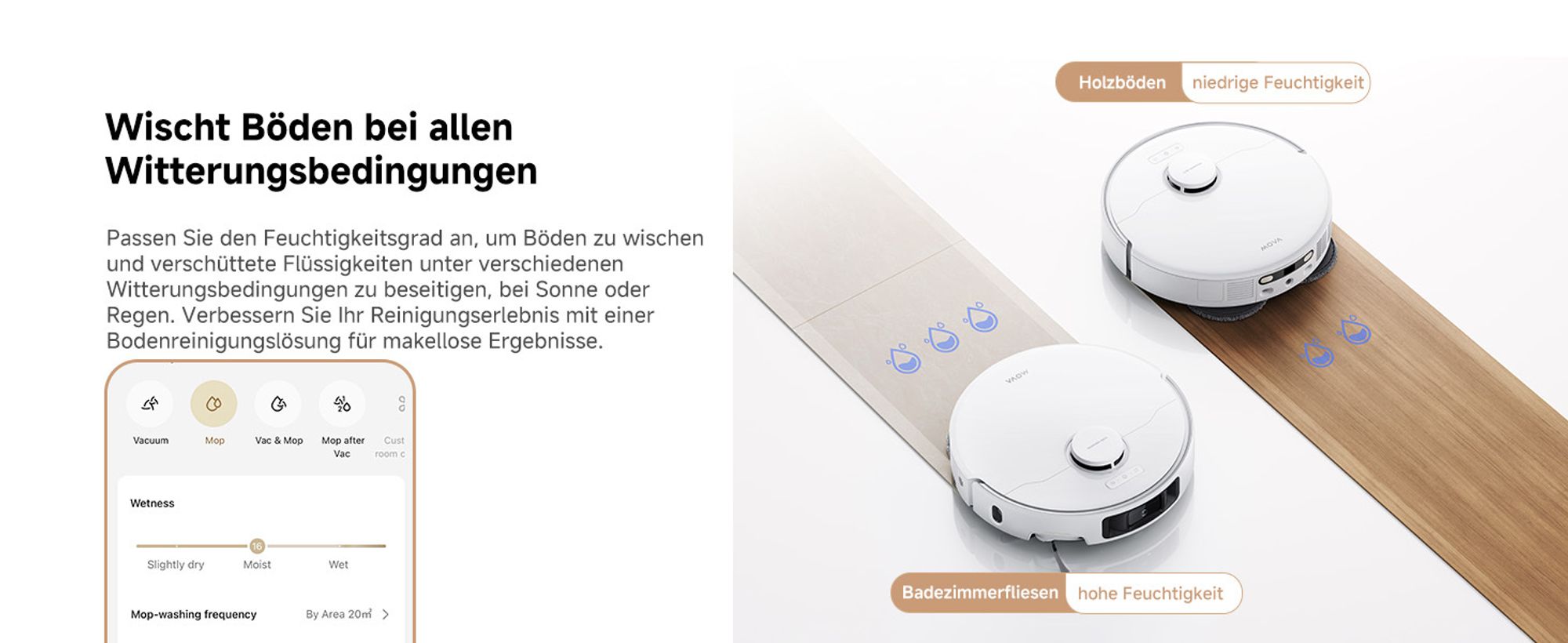 MOVA P50 Ultra Saugroboter mit flexiblem Wischmopp, 19.000 Pa Saugkraft, automatische Wischmoppreinigung bei 75 ℃, automatische Leerung & Nachfüllung