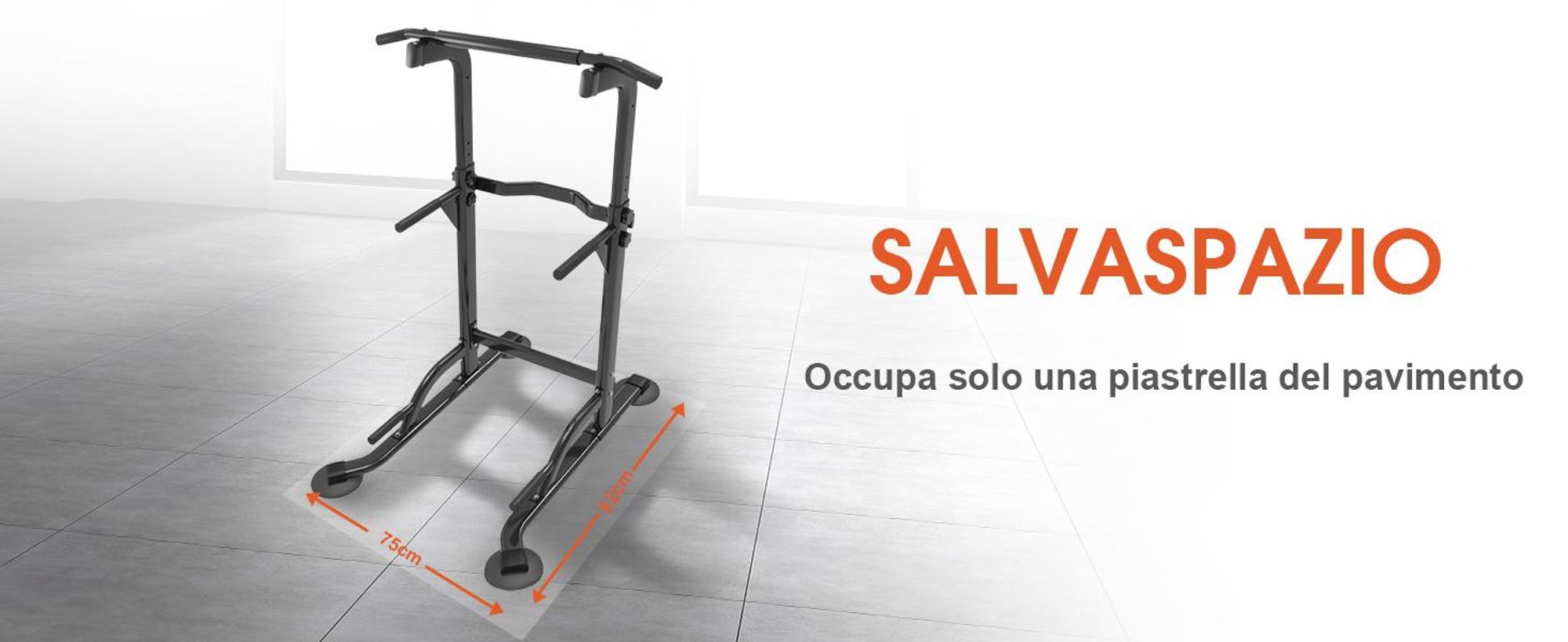 DH FitLife Power Tower - Stazione Fitness Multifunzionale con Barra per Trazioni e Dip Parallele, Power Rack per Home Gym