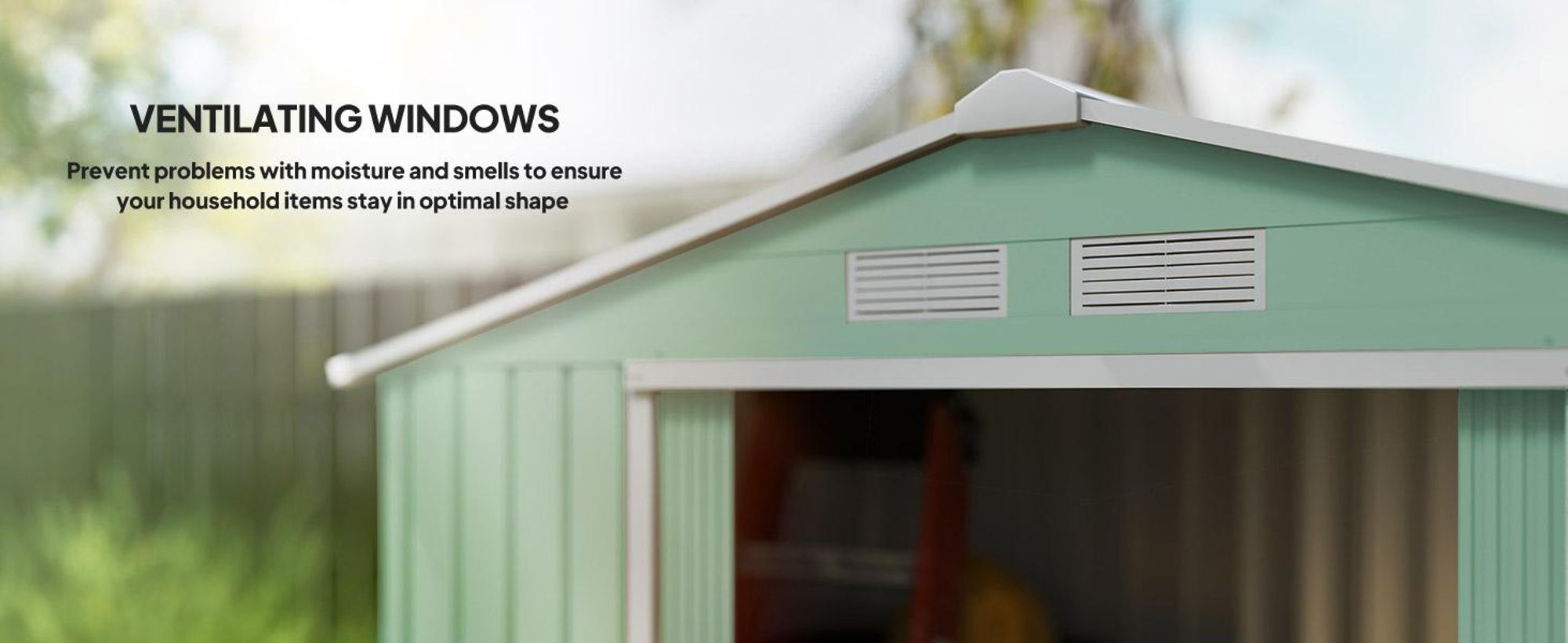 Domek narzędziowy Outsunny 2,5 m² z dachem dwuspadowym, drzwiami przesuwnymi, fundamentem, 213 x 130 x 185 cm, ocynkowany, stalowy, odporny na warunki atmosferyczne, do ogrodu, zielony
