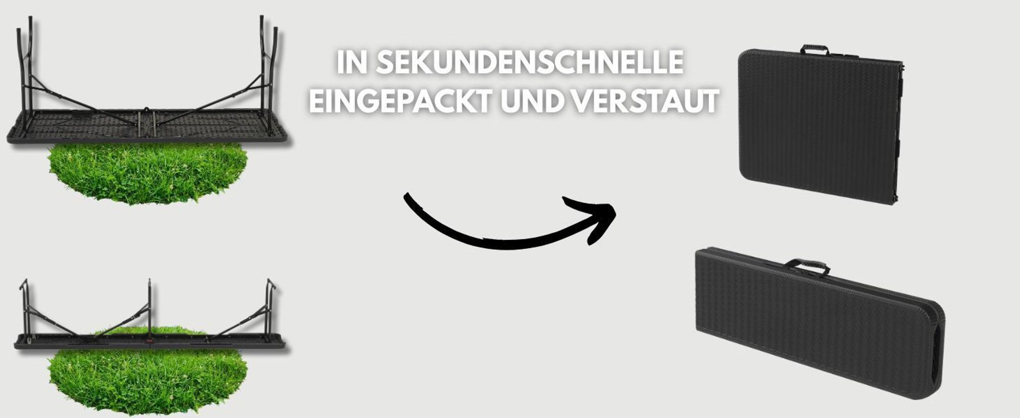 Albatros Bierzeltgarnitur Rattan – robuste Biertischgarnitur Klappbar und hohe Tragkraft – Set aus 2x Bierbank und 1x Biertisch für bis zu 10 Personen – Bierbankgarnitur