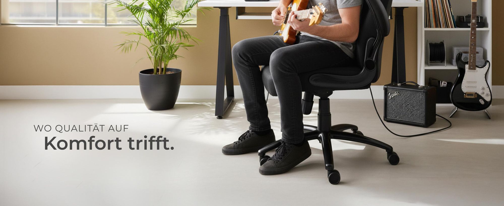 tectake® Bürostuhl Springsteen ergonomische Form 360° drehbar
