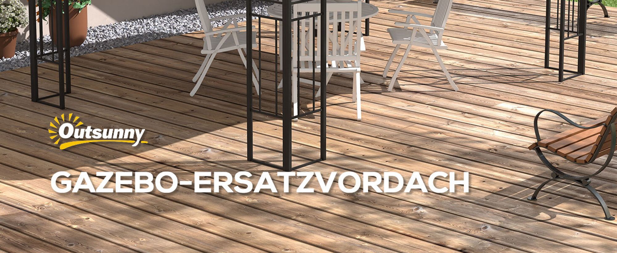 Outsunny Ersatzdach für Metall-Gartenpavillon 3x4 Partyzelt Dach Kaffee