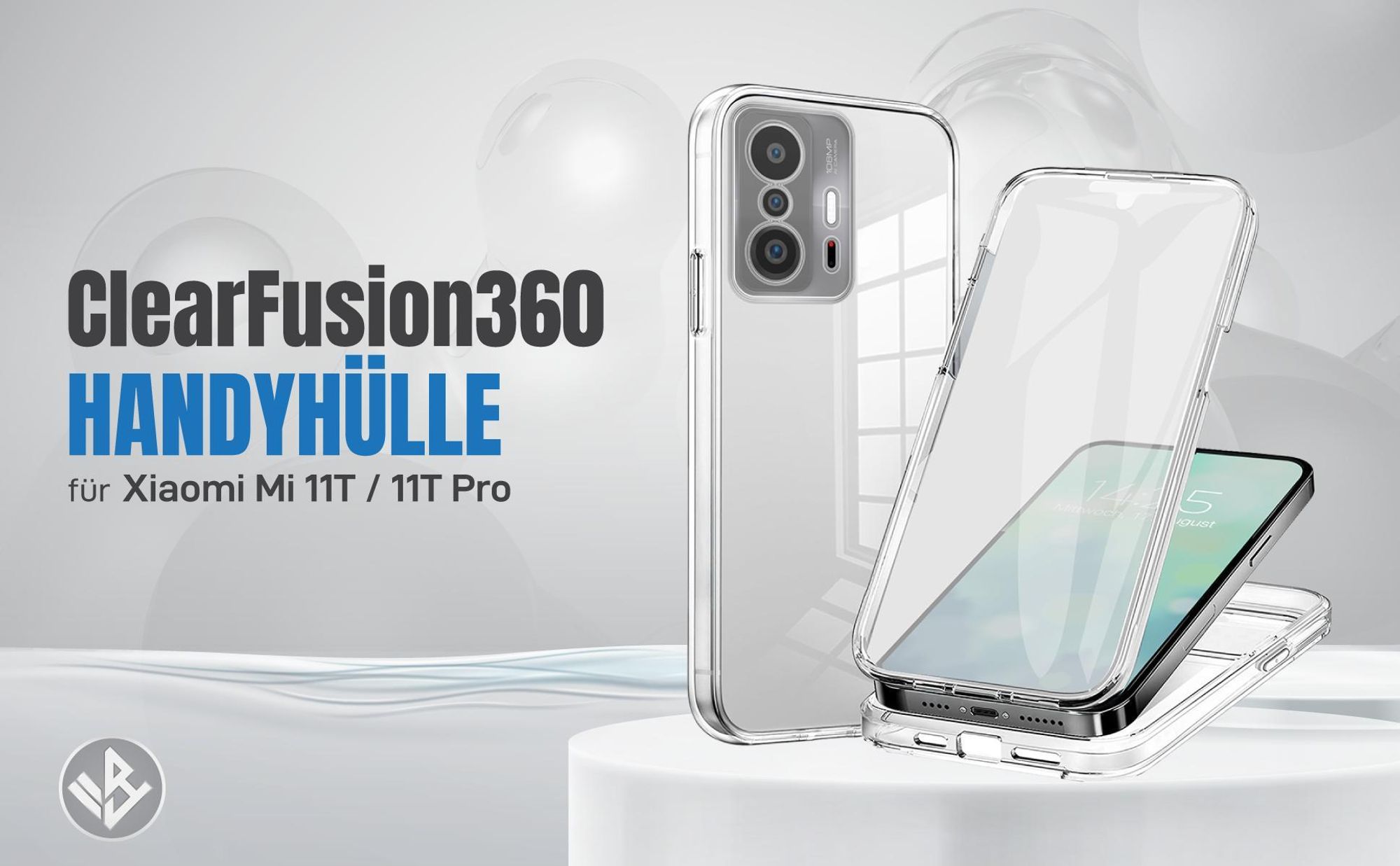 Transparente 360 Grad Hülle für Xiaomi Mi 11T Pro mit Kameraschutz