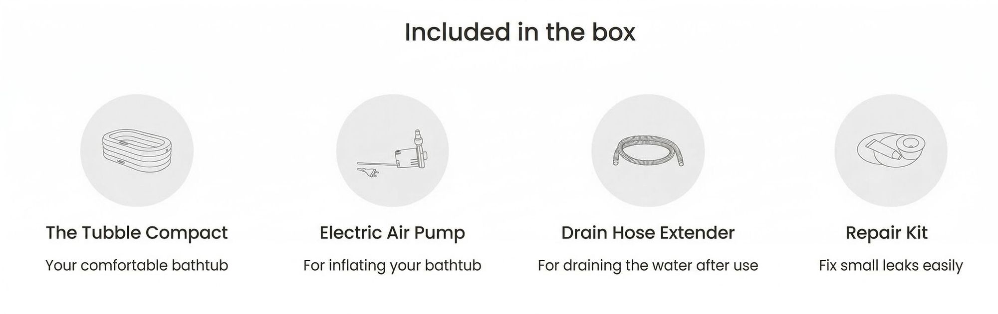 Tubble® Compact Aufblasbare Badewanne - Verwendung als Heiß- und Eisbad - Schneller Aufbau in 1min - Faltbare Badewanne für Erwachsene bis zu 170cm - Ambient Taupe - 200L