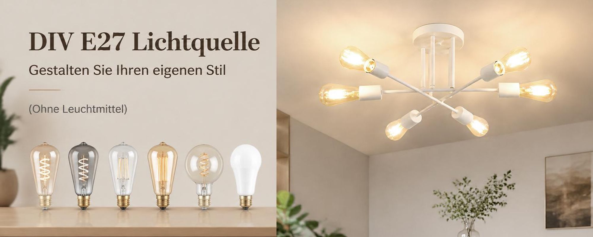 ZMH stropné svetlo biele 6 plameňov stropná lampa vintage obývacia izba lampa E27 luster spálňa lampa (bez žiarovky)l