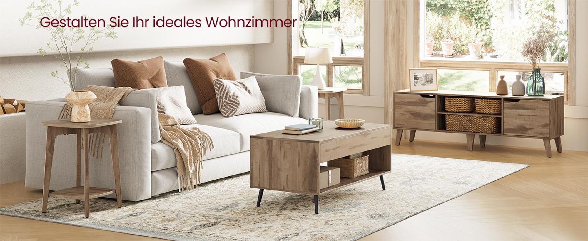VASAGLE Wohnzimmertisch, höhenverstellbarer Couchtisch, verstecktes Fach, für Homeoffice, offenes Fach, kamelbraun-schwarz