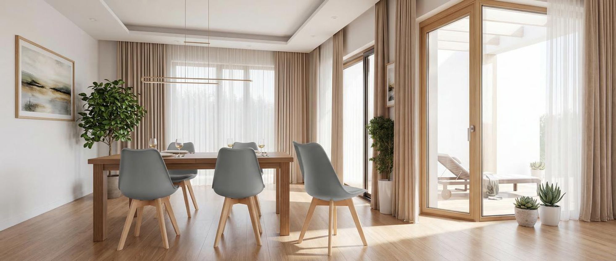tectake® Set Esszimmerstuhl Frederikke Scandi-Design 49 x 53 x 82 cm