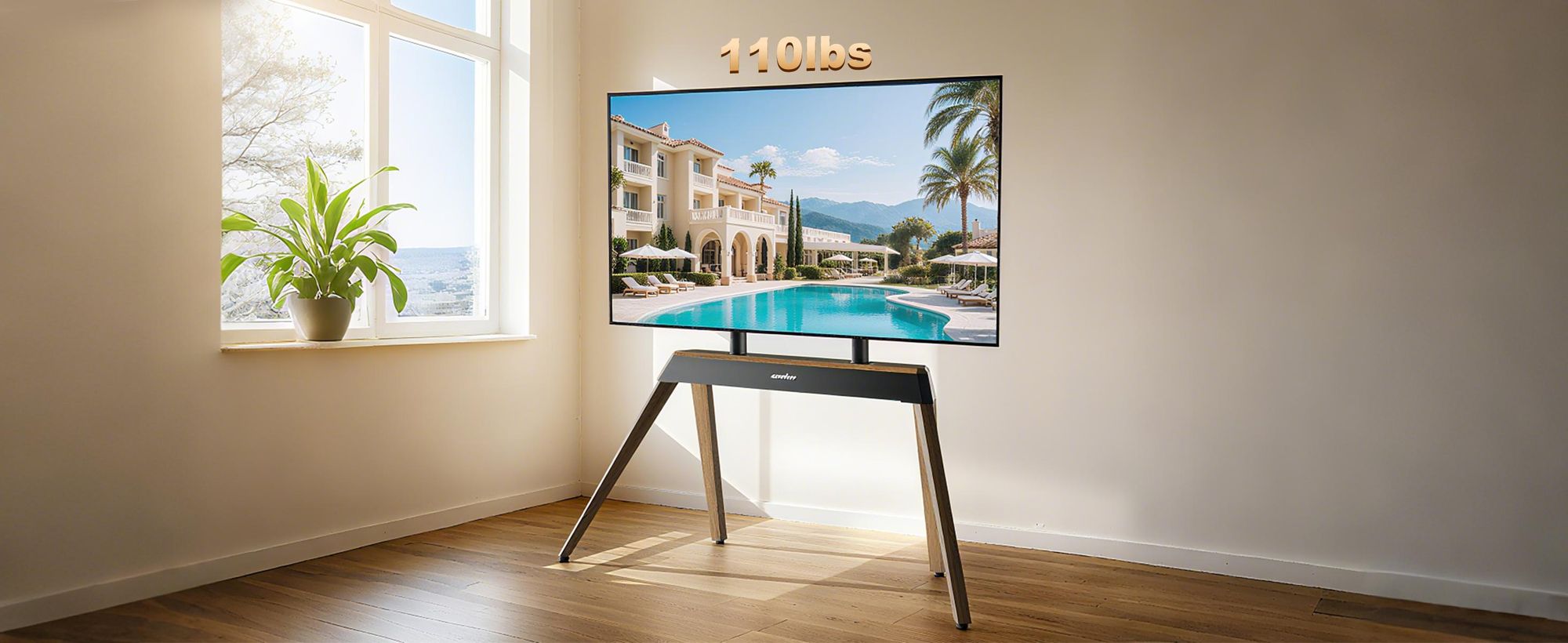 WISFOR TV Standfuss Fernseher Ständer für 40” to 86” LED LCD Monitor, Höhenverstellbar, max VESA 600x400mm, bis 50kg