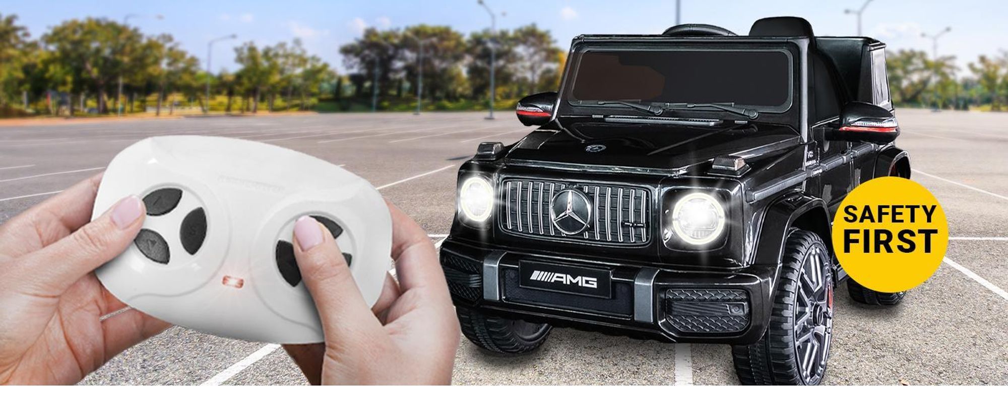 Actionbikes Motors Mercedes AMG G63 | Kinder Elektro Auto - Kinderauto - Kinderfahrzeug - Fernbedienung - Startsound - 3-6 km/h - ab 3 Jahre (Weiß)