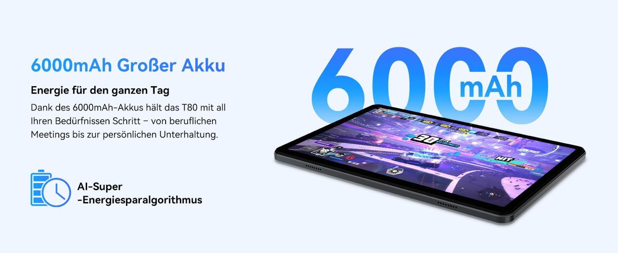TABWEE T80 mit Stylus-Pen/Tastatur, 10.1 Zoll,Android 16, 64GB ROM, 1280 x 800 pixel, 6000mAh Akku, 5MP Kamera, 5G WiFi, Bluetooth, Gemini AI Tablet