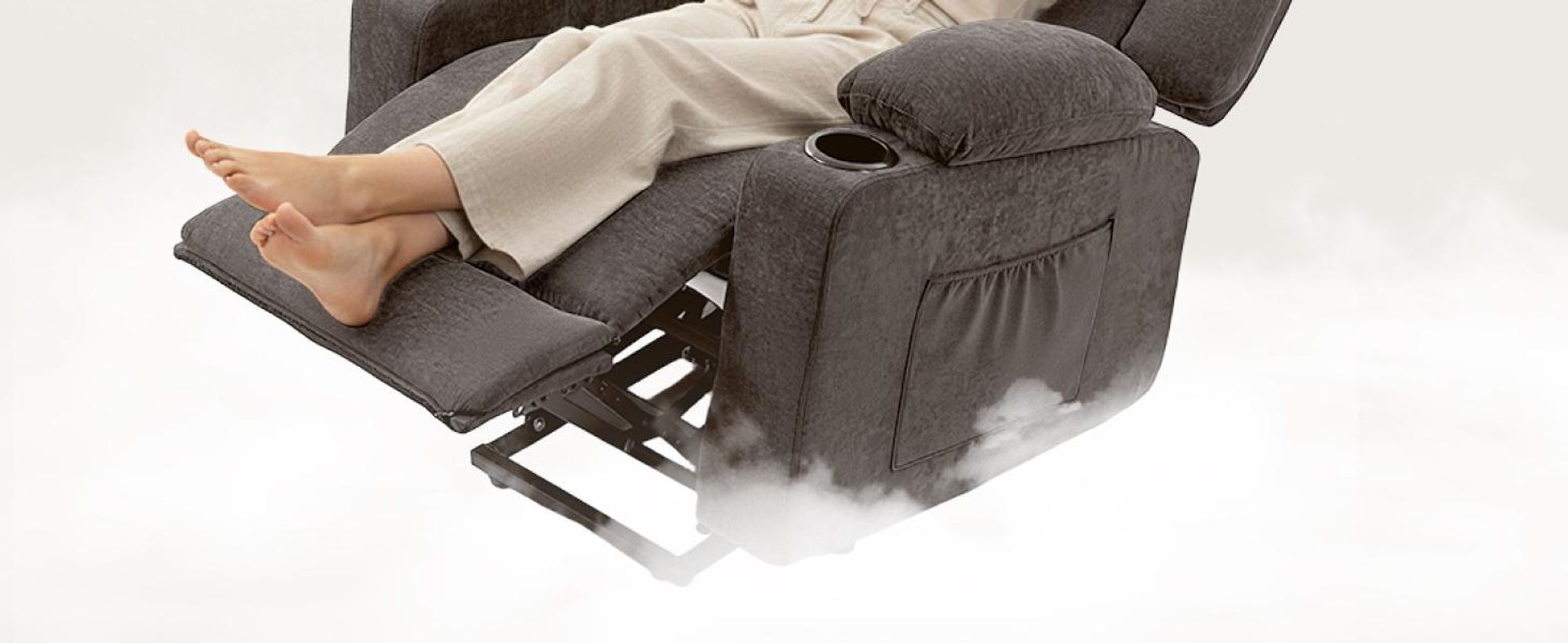FLEXISPOT XL6 Elektrischer Massagesessel mit Aufstehhilfe, Heizfunktion, USB-Anschluss & Decke, 105°-165° verstellbar, belastbar bis 200 kg (Hellgrau)