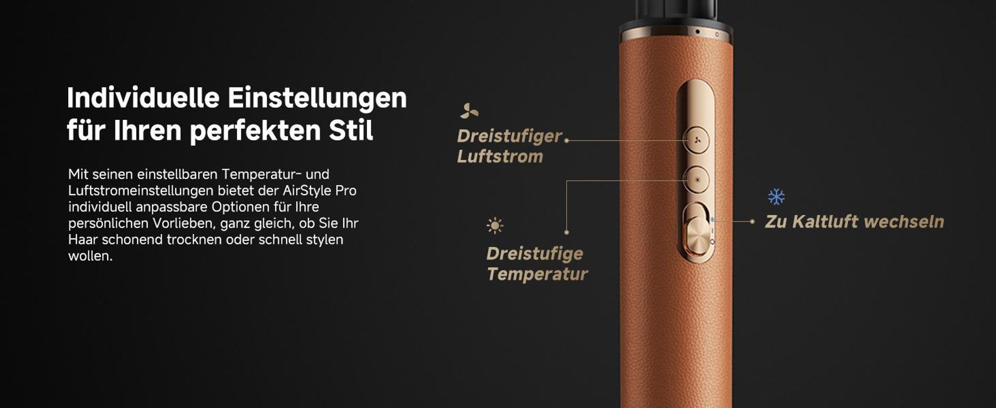 DREAME AirStyle Pro,7in1 Multistyler,Schnelltrocknend,2Lockenaufsätze,Volumen für das Haar,glättende Bürste,Kräusel Reduzierung,2026Neue Version,Braun