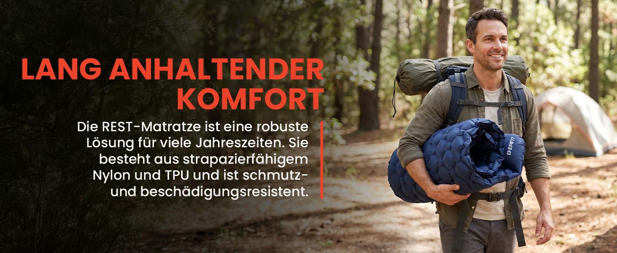 Blaue Selbstaufblasende Isomatte Luftmatratze Camping Schlafmatte ultraleicht
