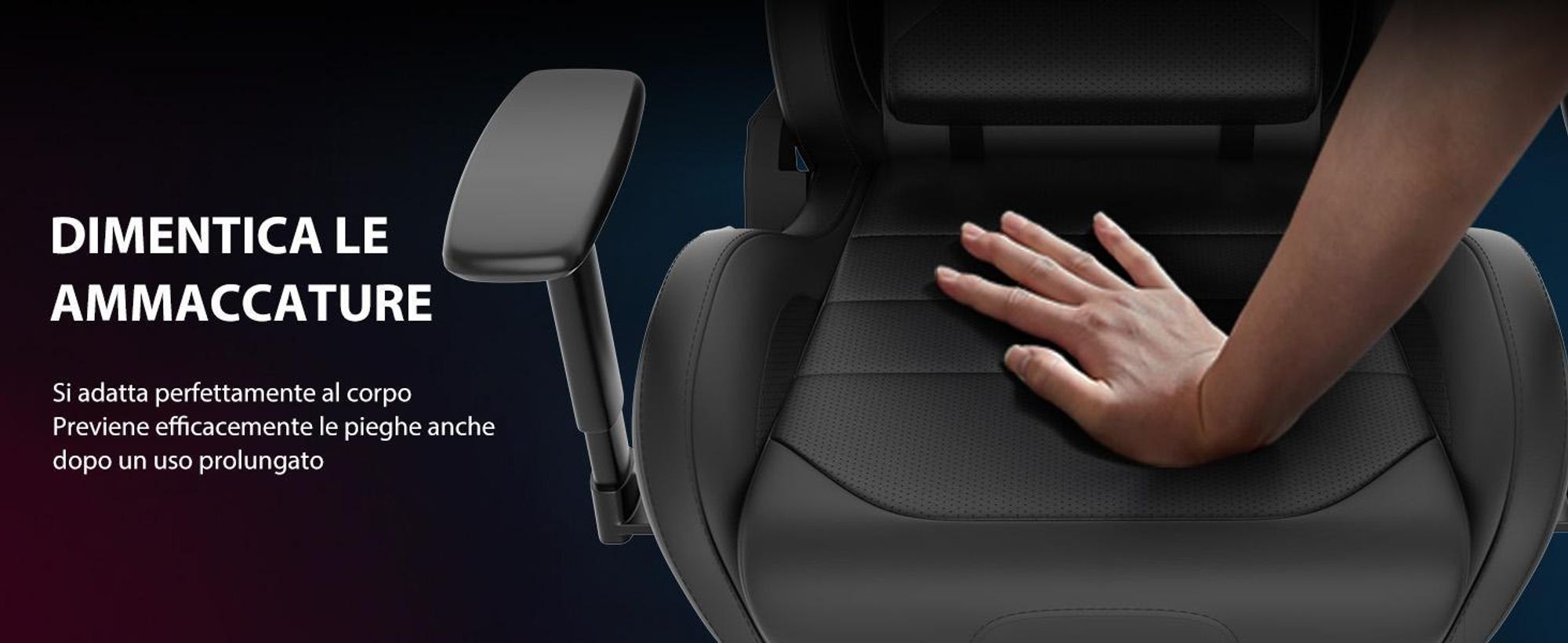 Sedia da gaming SENSE7 Sentinel - Sedia da ufficio ergonomica con braccioli 3D, inclinazione a 160°, funzione di oscillazione, imbottitura HDE™, pistone a gas, fino a 150 kg, nera