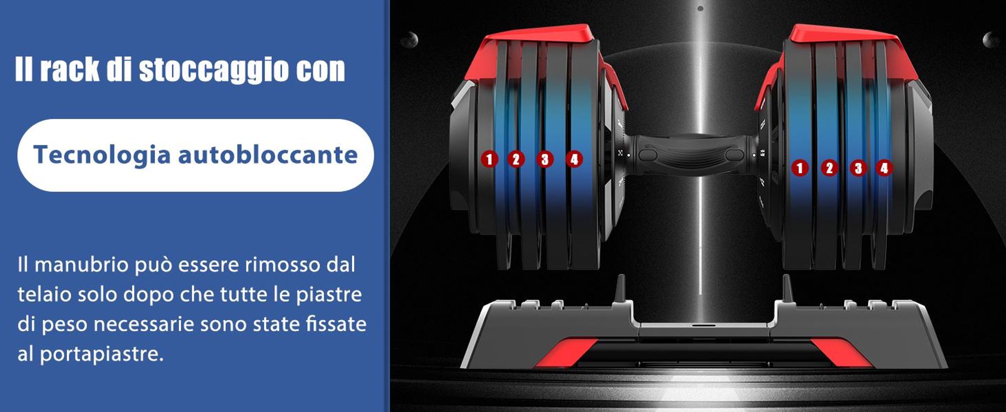 DH FitLife Manubrio Regolabile 3-24 kg con 12 Livelli di Peso, Pesi Variabili 12 in 1, Manubrio Corto Regolabile per Allenamento Casa