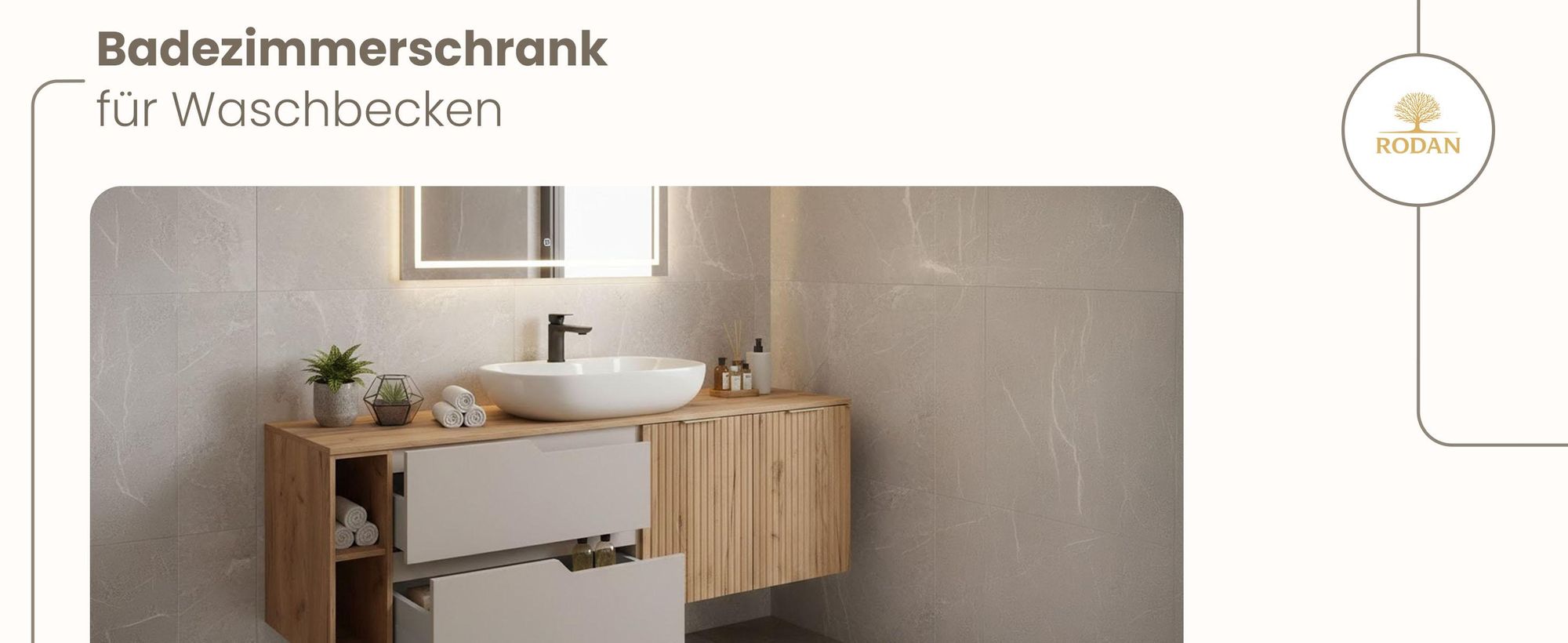 RODAN, Badmöbel, Badschrank, Badezimmermöbel, Badezimmer, MODERN, Waschbeckenunterschrank